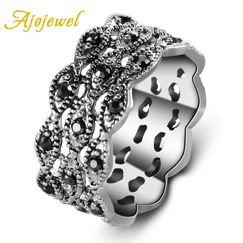 Vintage Fashion Collection - Ajojewel 3 katmanlı yapay elmas yüzük