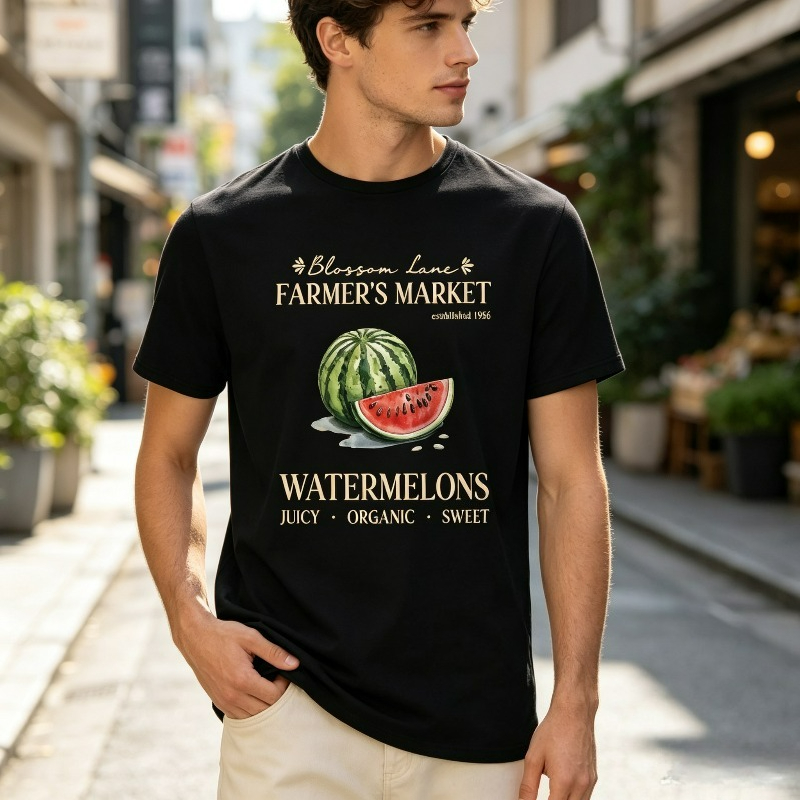 Vintage Fashion Market - Erkekler için Karpuz Çiftçi Pazarı Tişörtü