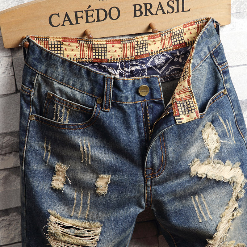 Yırtık Hip-Hop Kot Şort Erkek  - Vintage Fashion Jeans incelemesi ve fiyatı