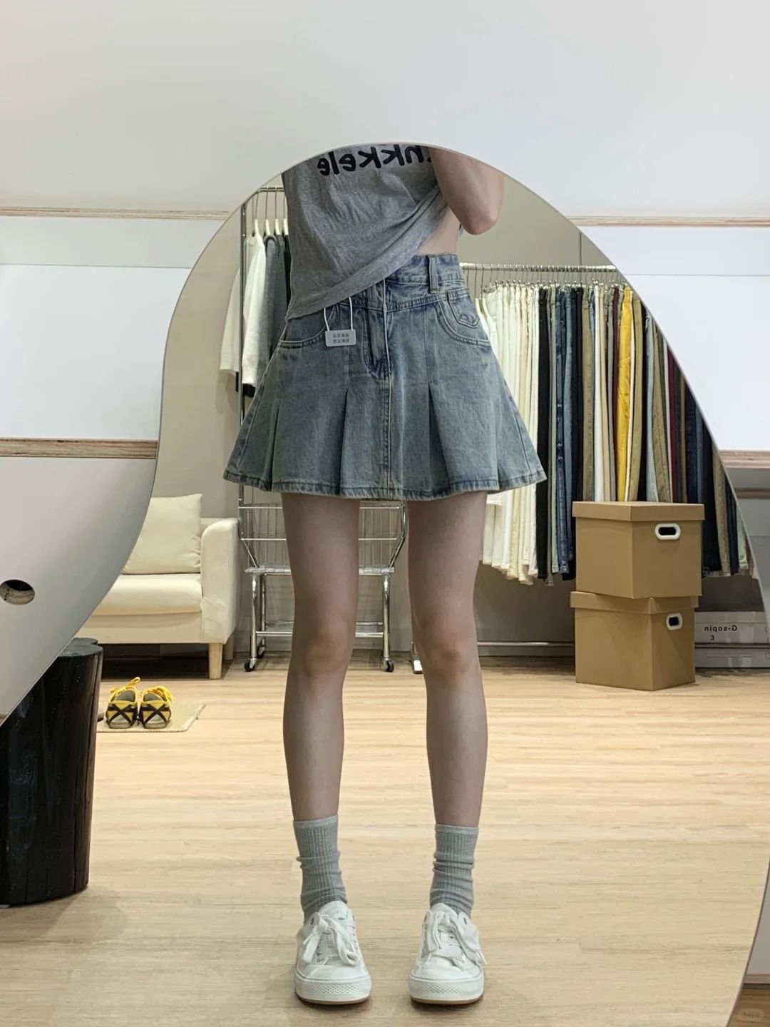 Kadınlar Yüksek Bel Denim Pile - Vintage Fashion Jeans incelemesi ve fiyatı