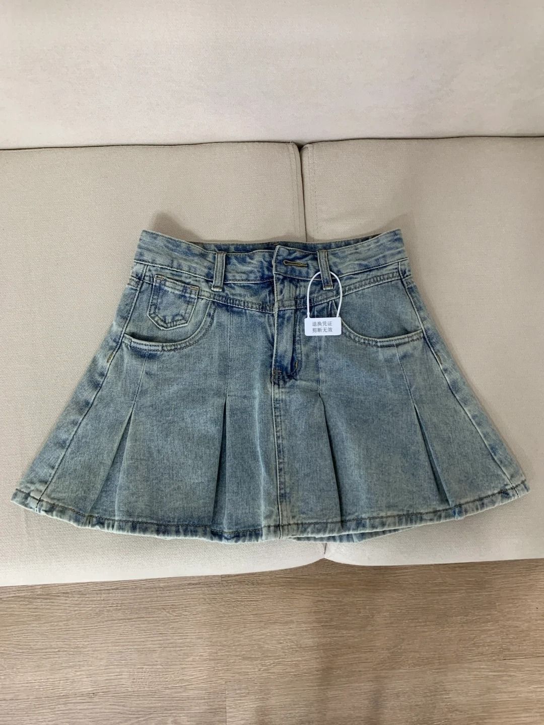 Kadınlar Yüksek Bel Denim Pile - Vintage Fashion Jeans incelemesi ve fiyatı
