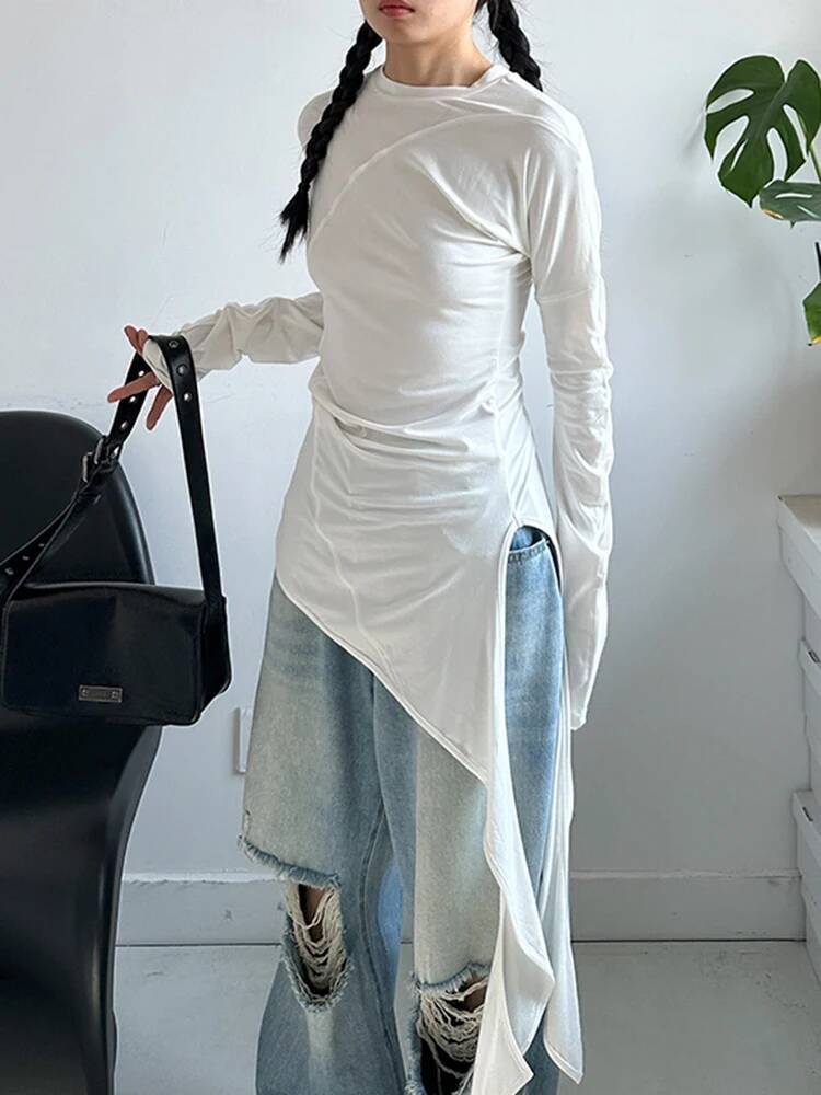 Hem Kadın Beyaz Düzensiz Zarif - Vintage Fashion Build incelemesi ve fiyatı