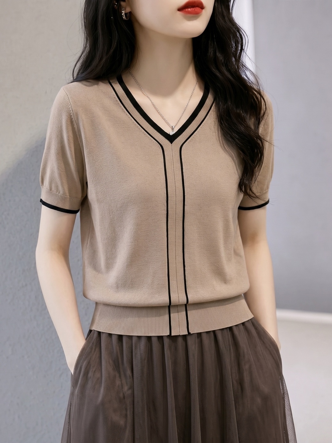 Kore Tarzı Buz İpek Örme V Yak - Vintage Fashion Years incelemesi ve fiyatı