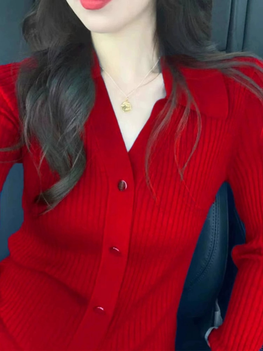 Kırmızı Yaka Örme Hırka Kadın  - Vintage Fashion Years incelemesi ve fiyatı