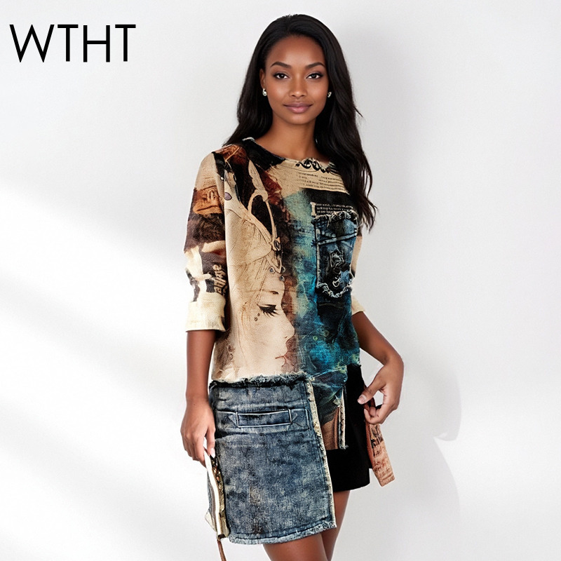 WTHT Vintage Moda kadın Patchw - Vintage Fashion Influencers incelemesi ve fiyatı